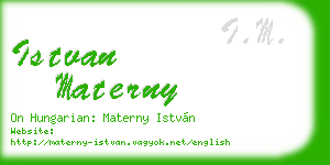 istvan materny business card